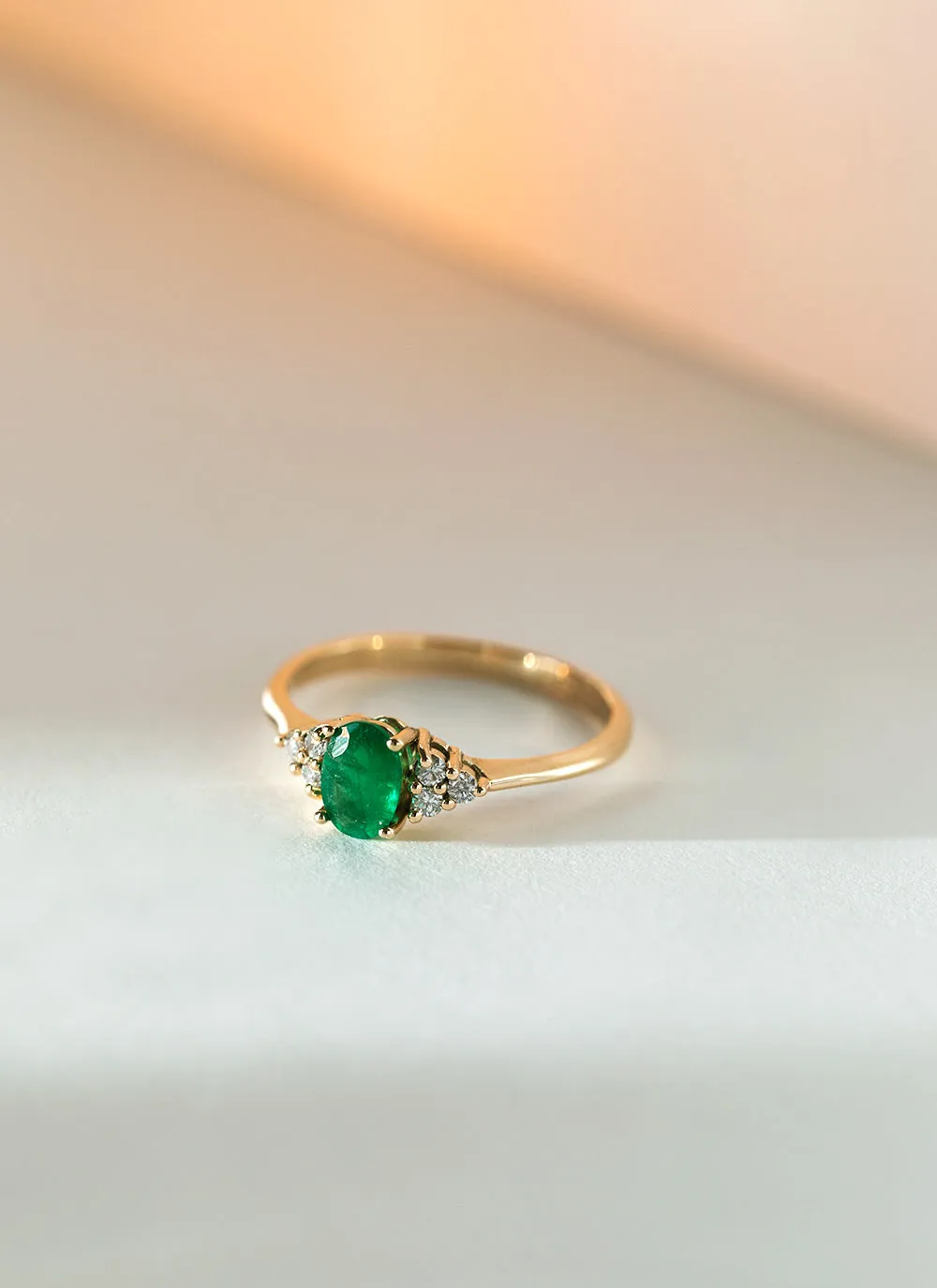 Dakota diamond emerald ring 14k gold