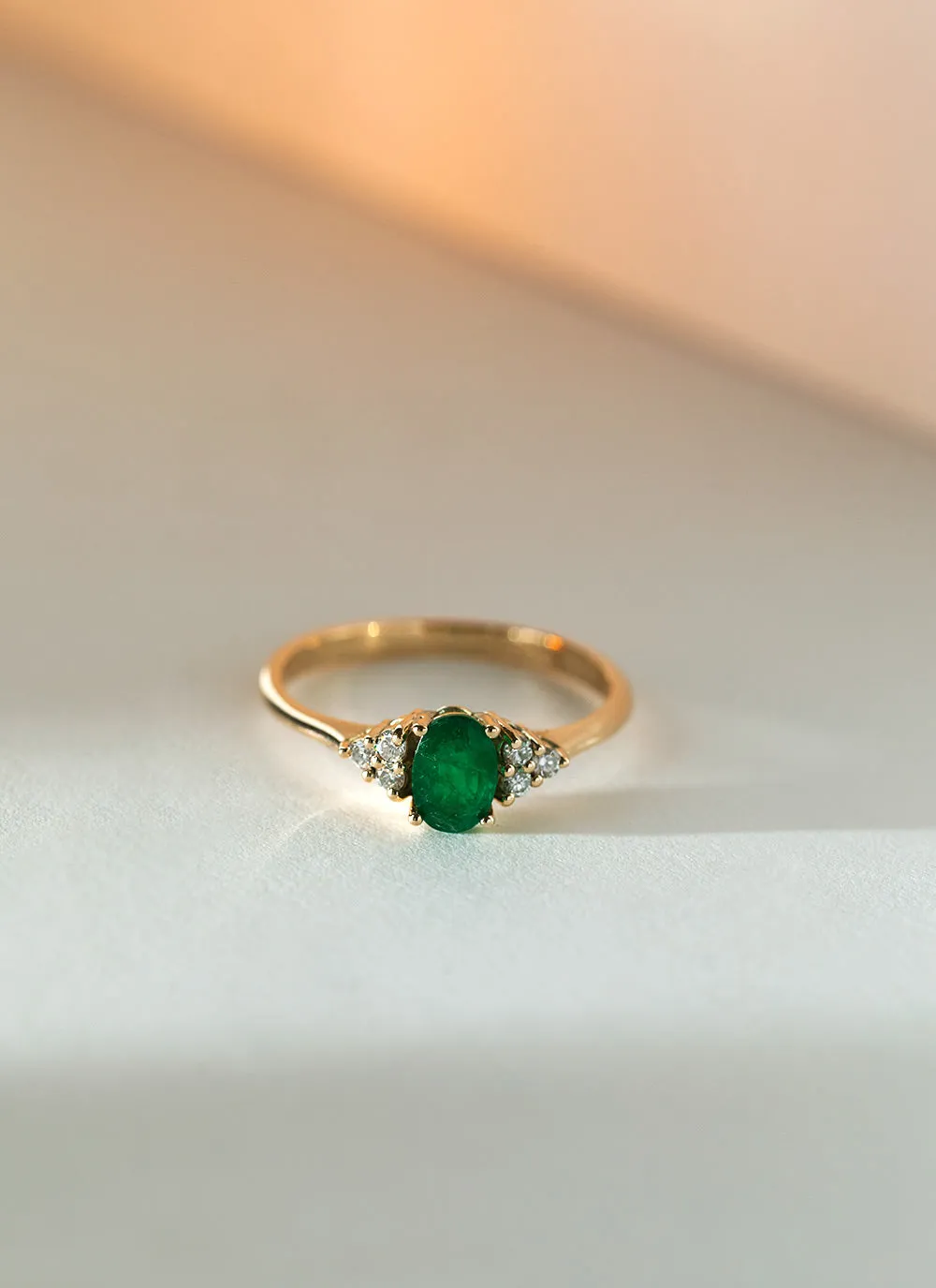 Dakota diamond emerald ring 14k gold