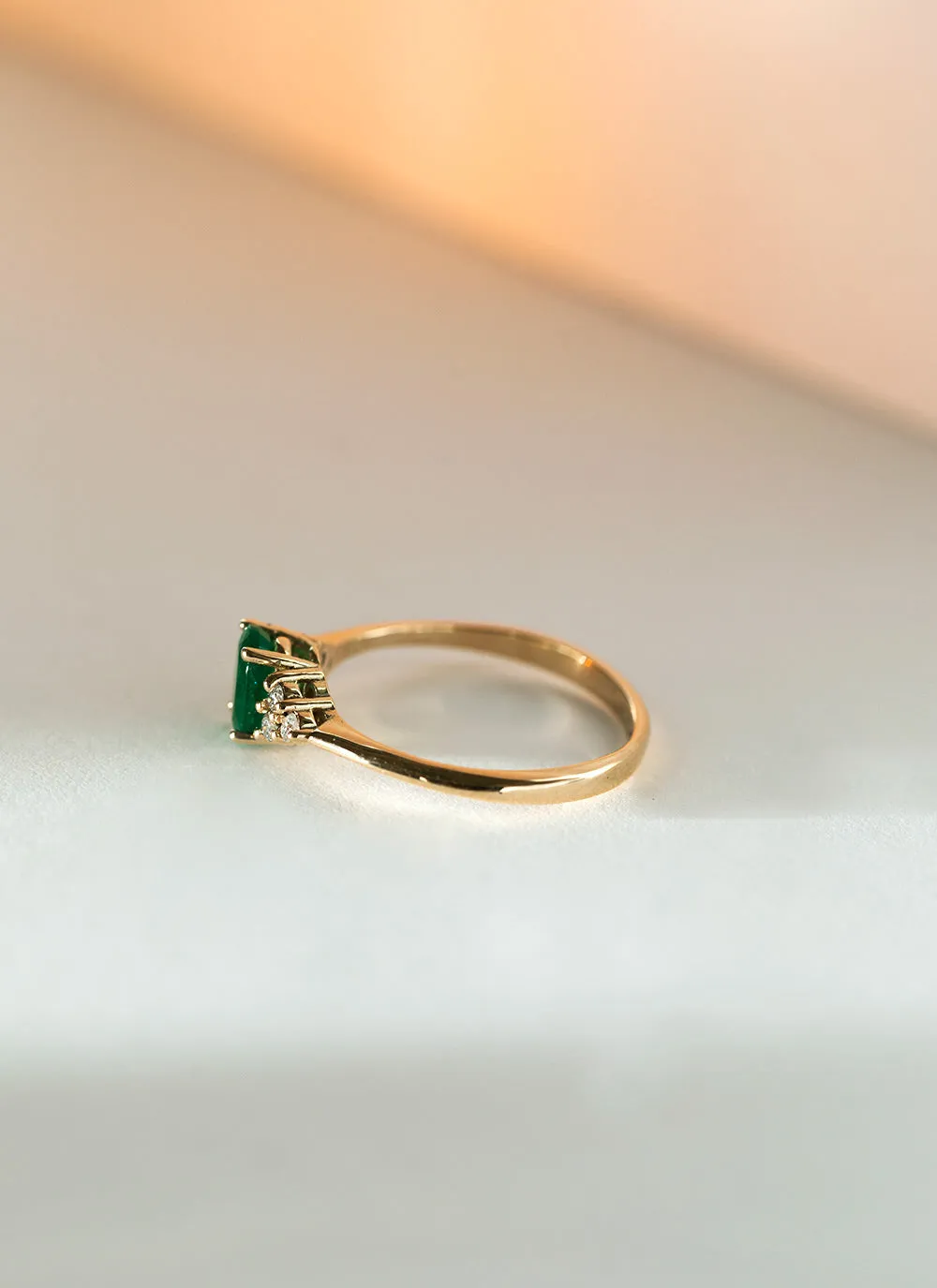 Dakota diamond emerald ring 14k gold