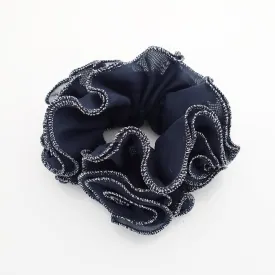 dazzling edge chiffon ruffle flower scrunchies pretty hair scrunchie for woman