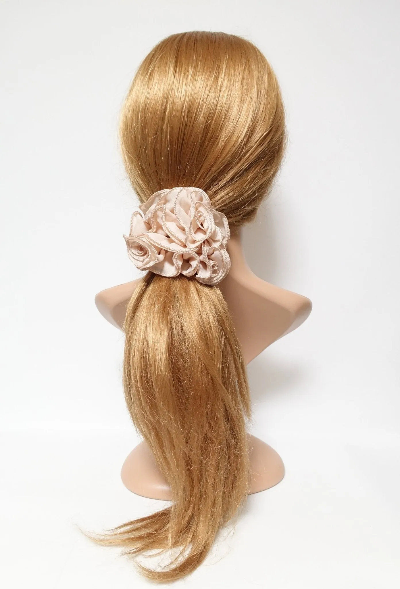 dazzling edge chiffon ruffle flower scrunchies pretty hair scrunchie for woman