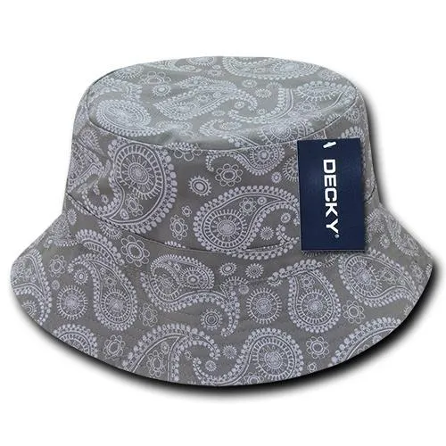 Decky 459 - Relaxed Paisley Bucket Hat, Bandana Pattern Bucket Cap - CASE Pricing