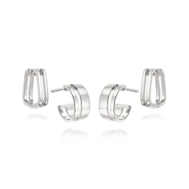 Double Trouble Huggie Earring Stack