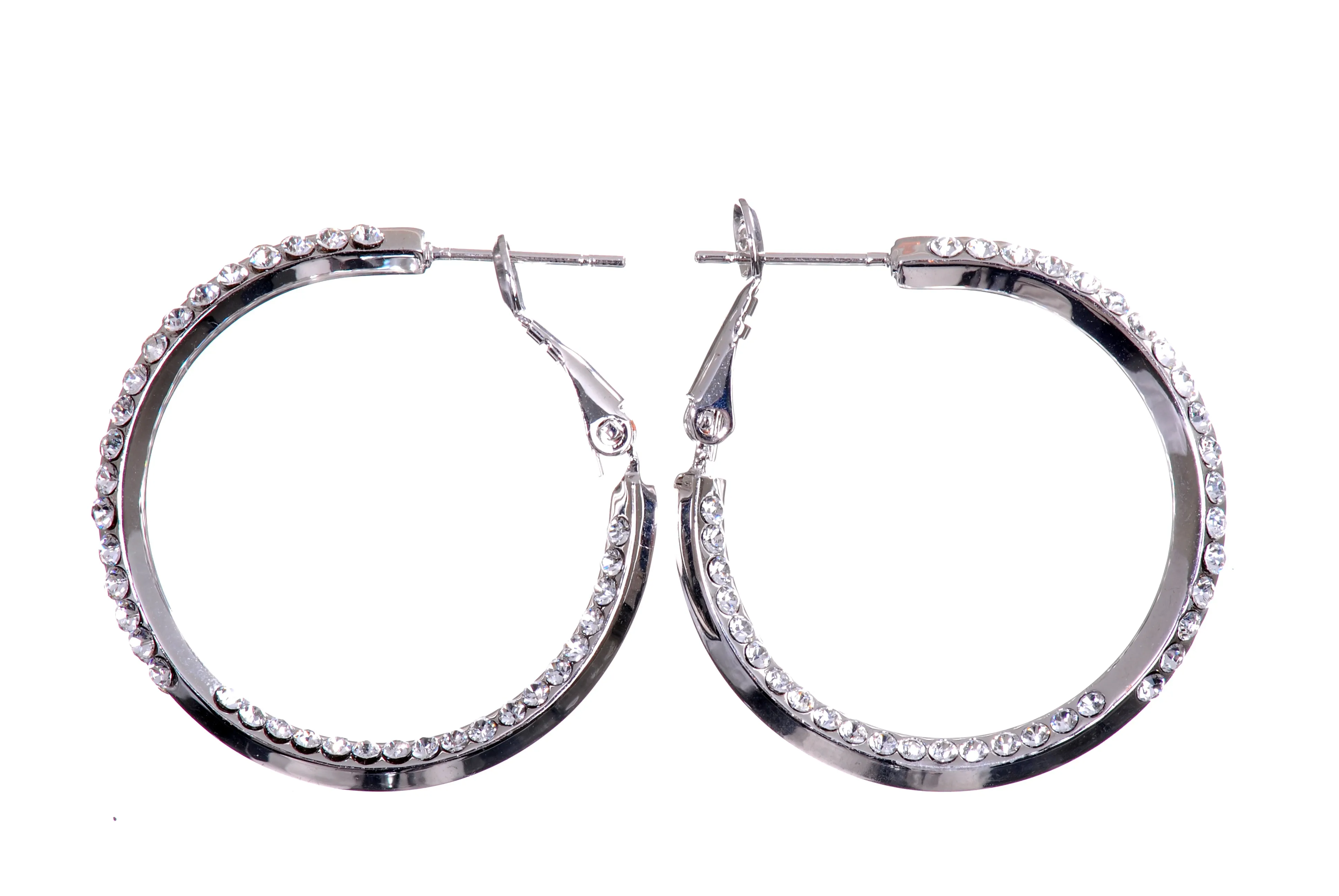 E7211 Swarovski Elements Crystal 1 3/16" Hoop Earrings