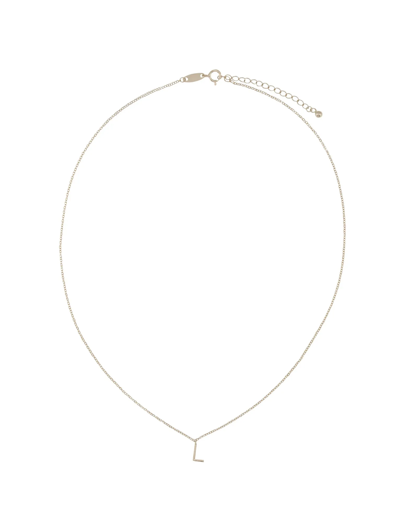 Elly Lou Timeless Initial Necklace - L- Silver