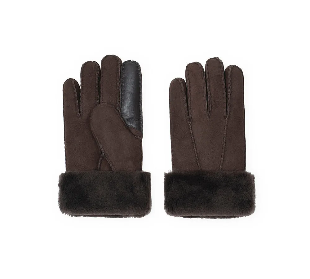 EVERAU® Fluffy Sheepskin Wool Adjustable Strap Buckle Gloves Shea