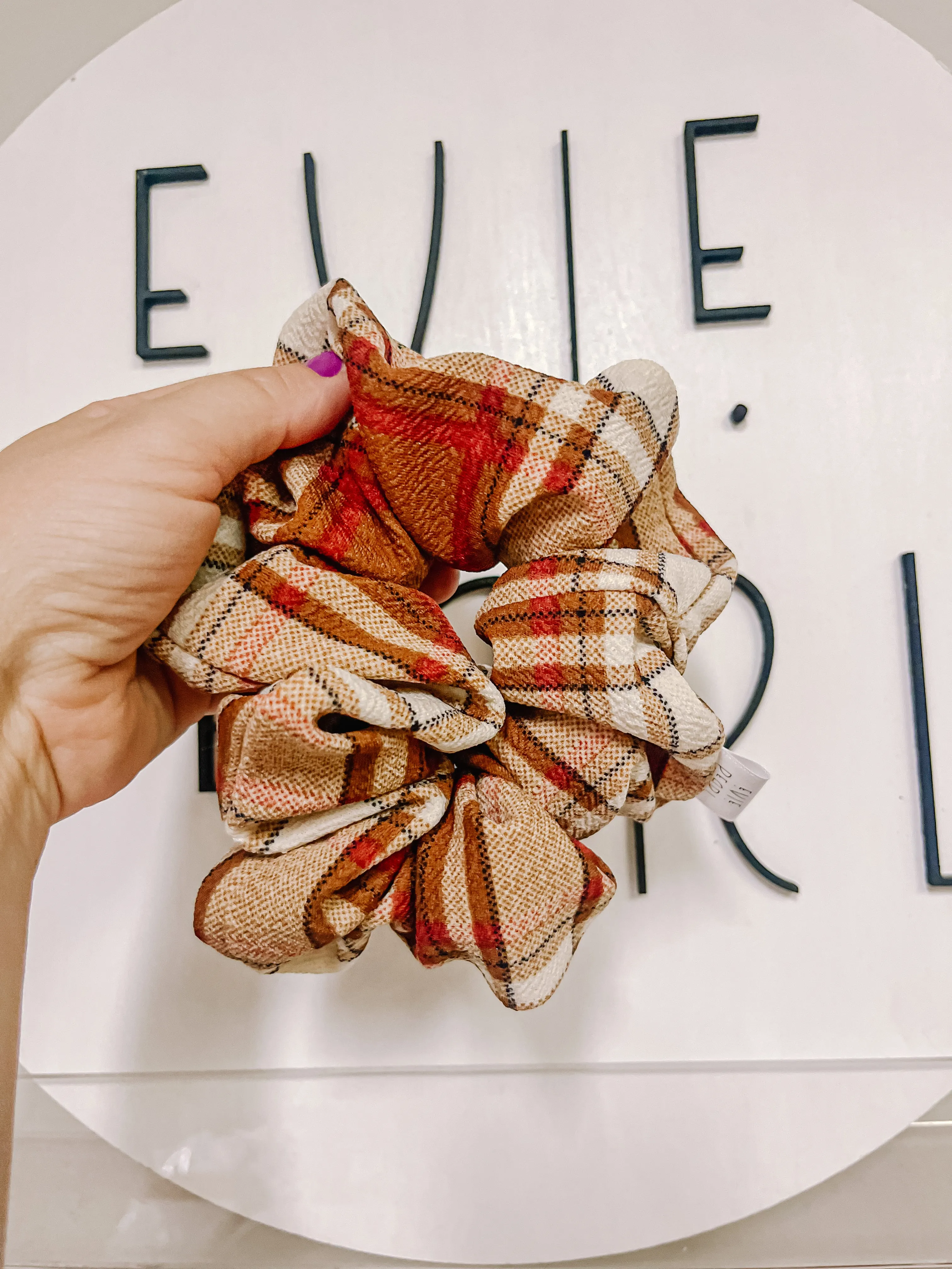 Fall Plaid Oversized Scrunchy