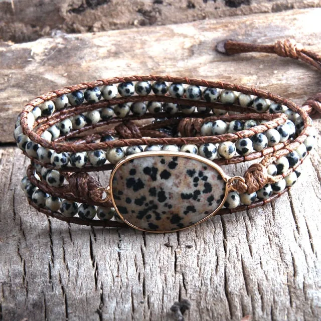 Fashion Beaded Boho Bracelet Jewelry Handmade Natural Stones Charm 3 Strands Wrap Bracelets Drop Shipping