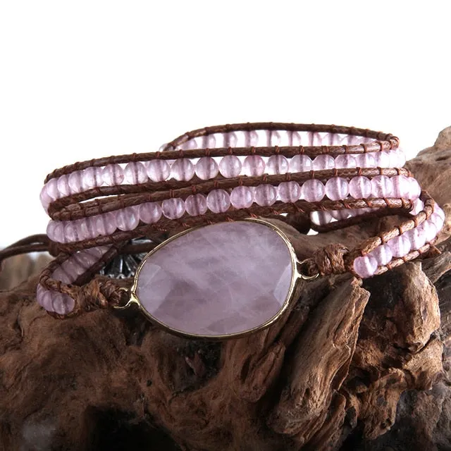 Fashion Beaded Boho Bracelet Jewelry Handmade Natural Stones Charm 3 Strands Wrap Bracelets Drop Shipping