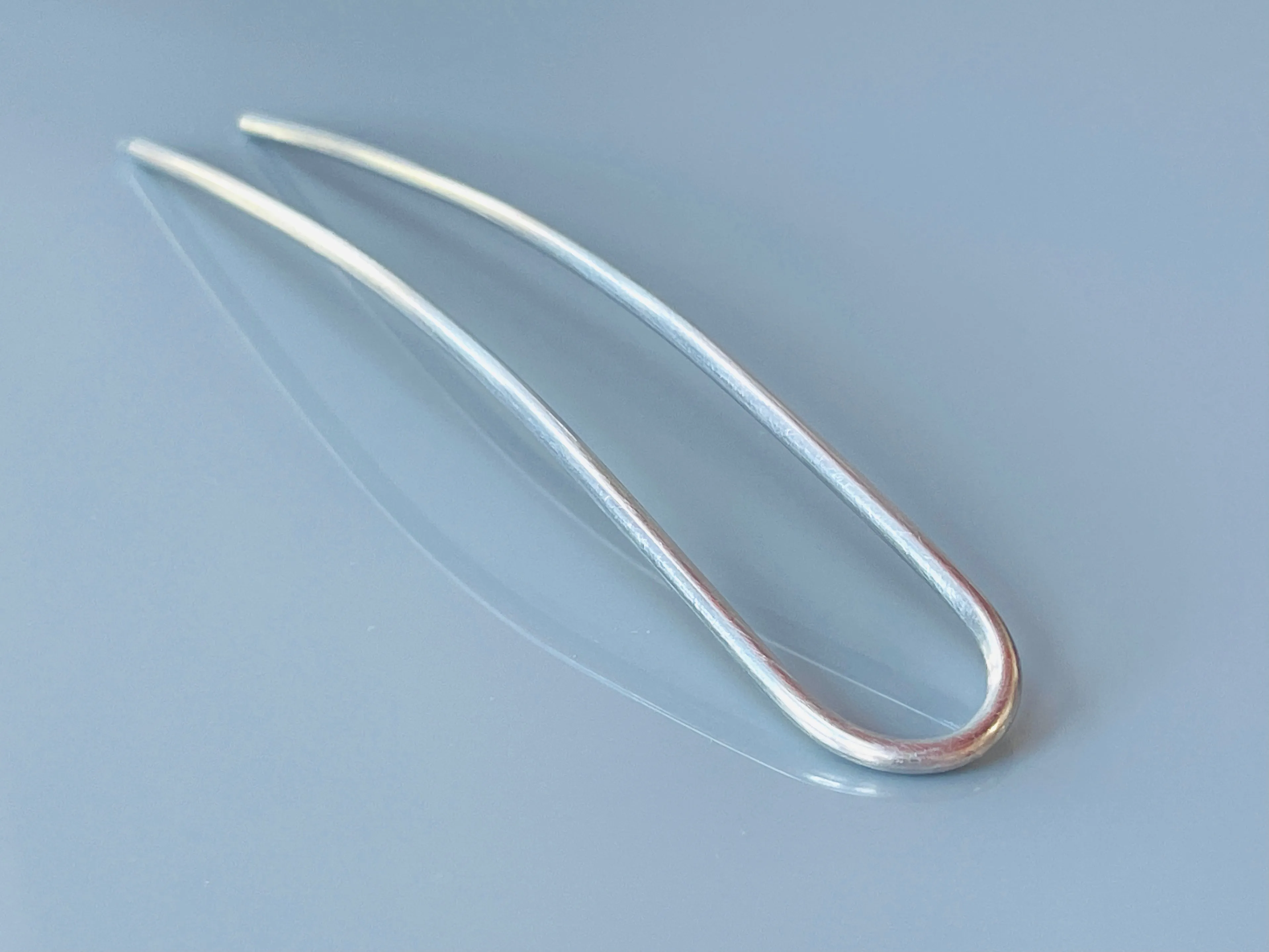 Featherweight Silver Metal Hair Pin, Minimalist Modern hair pins