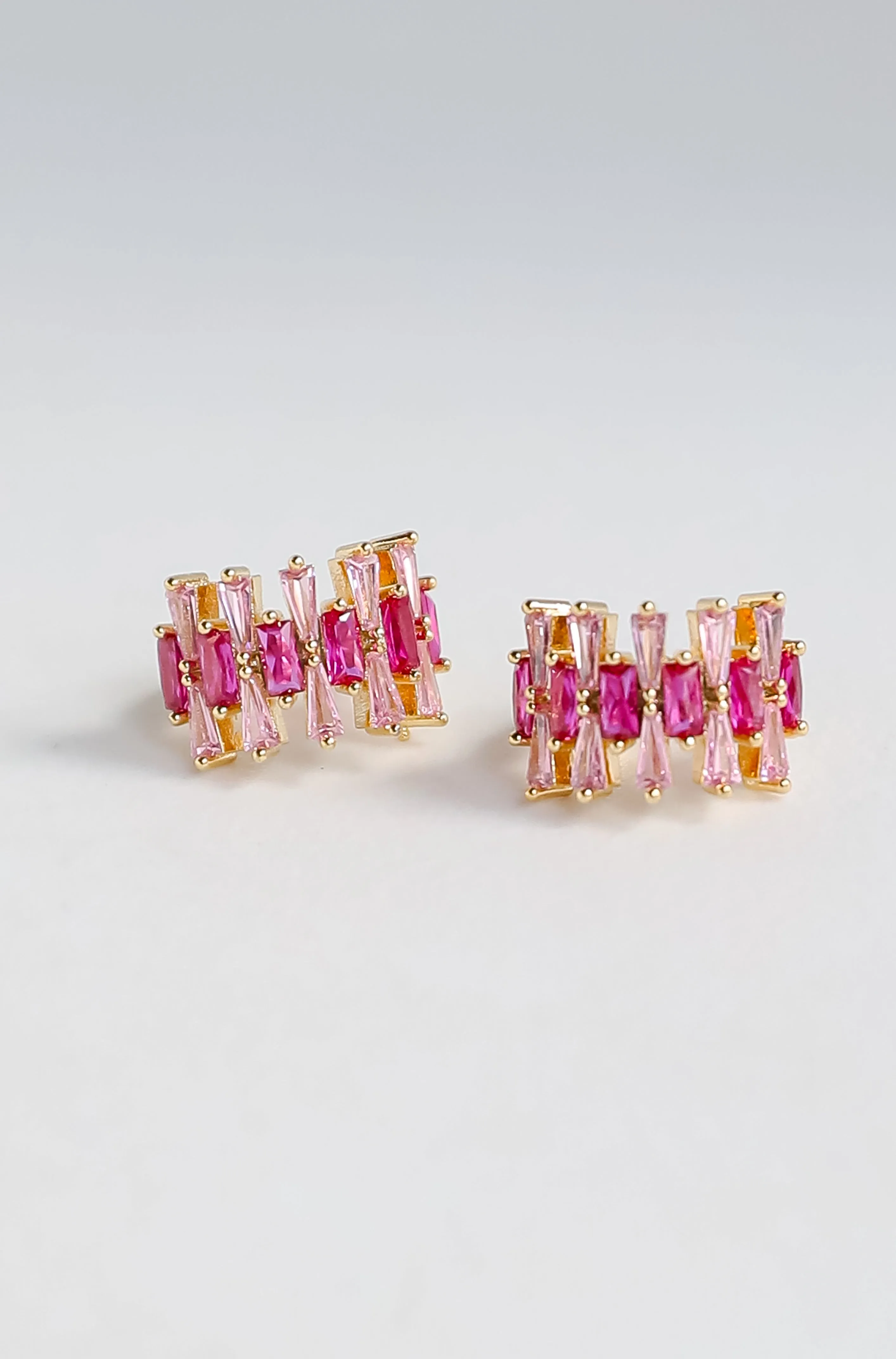 FINAL SALE - Alisha Pink Gemstone Mini Hoop Earrings