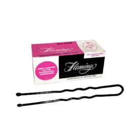 Flamingo Crimped Ball Tipped Hair Pins 3"