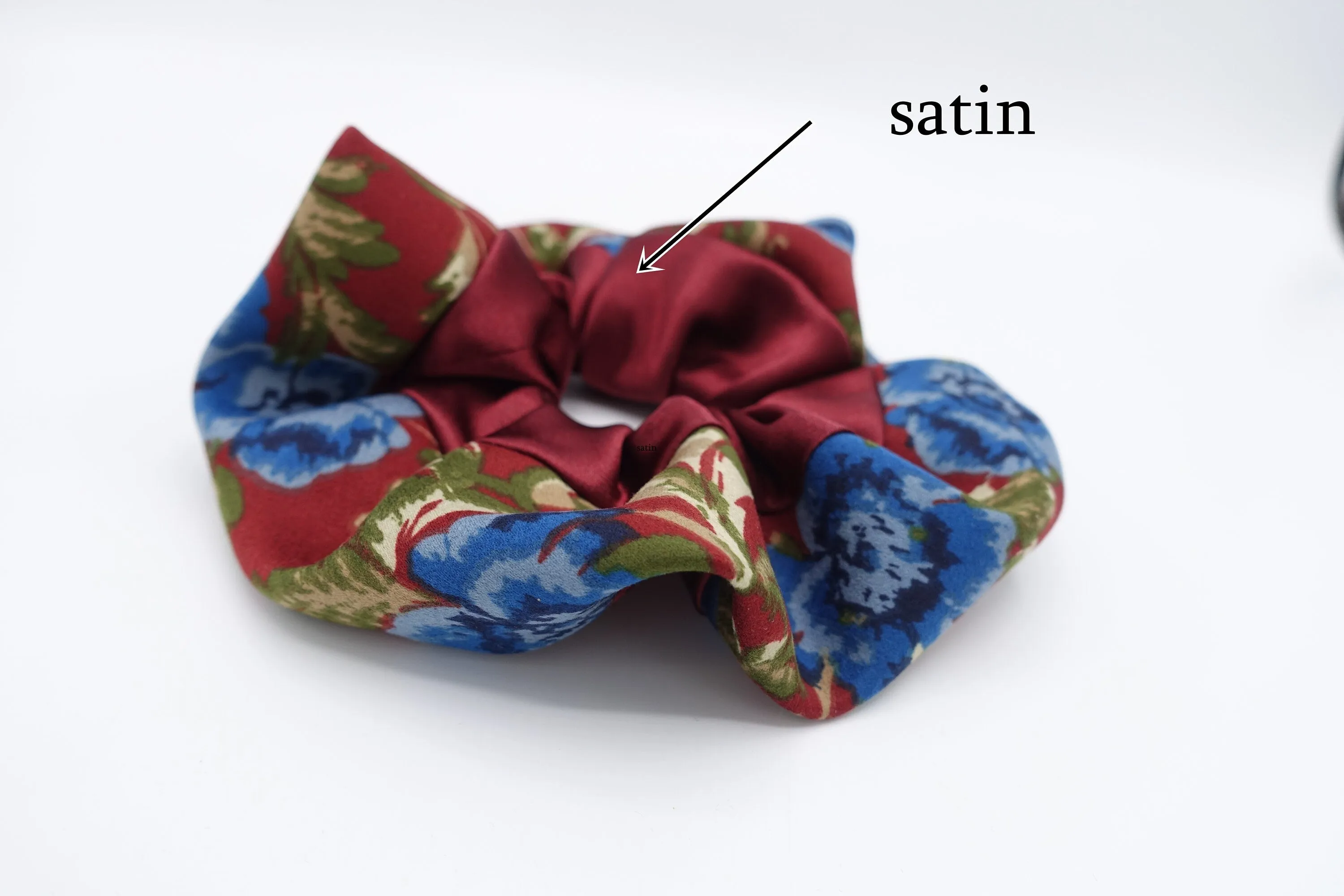 floral scrunchies, satin scrunchies for women