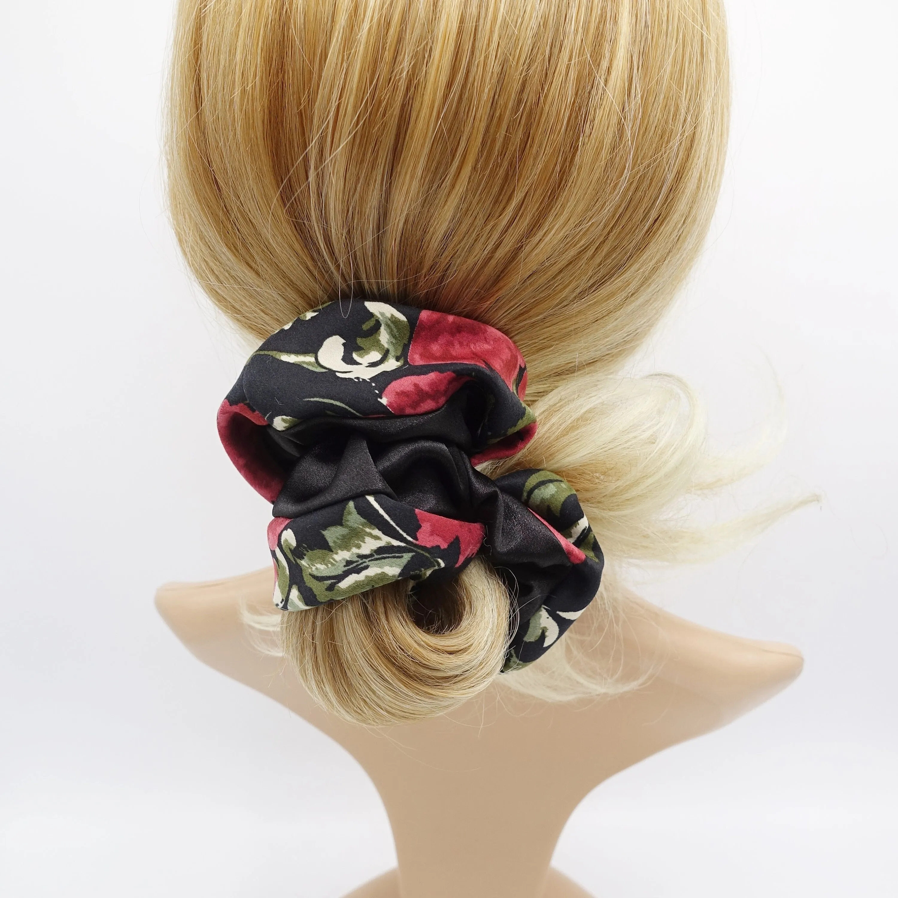 floral scrunchies, satin scrunchies for women