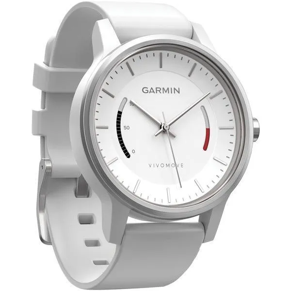 Garmin 010-N1597-11 Refurbished vivomove Classic Smart Watch (White with Leather Band)