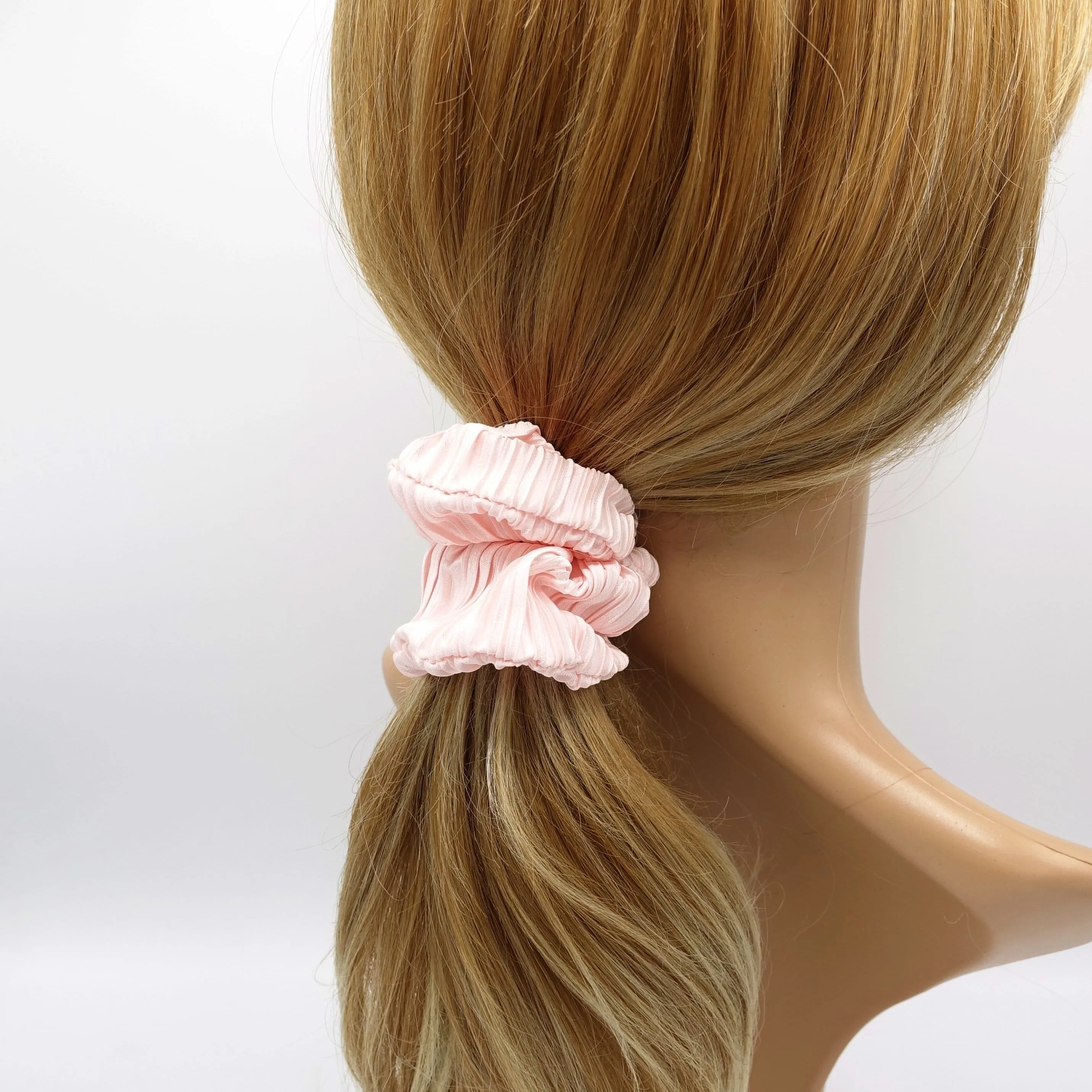 glossy pleated scrunchies, medium scrunchies for women