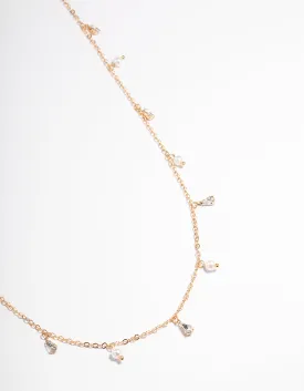 Gold Diamante & Pearl Waist Chain