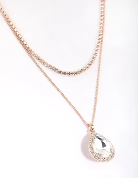 Gold Diamante Layered Necklace