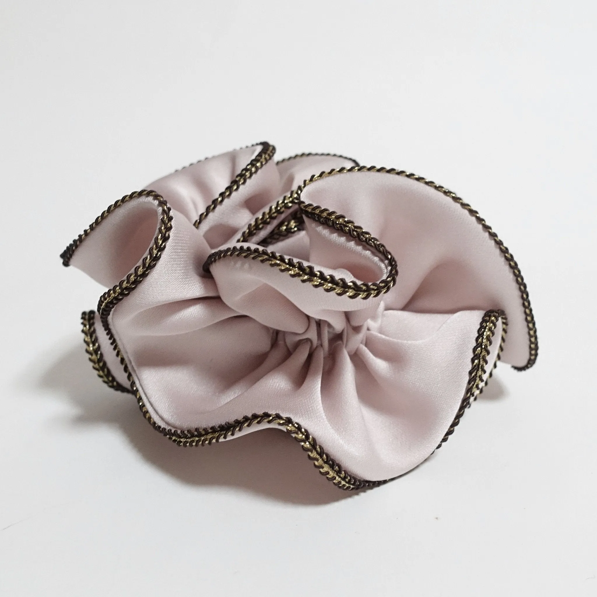 Golden Thread Trim Satin Hair Elastic Hair Ties Women Hair Scrunchies