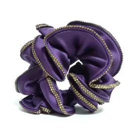 Golden Thread Trim Satin Hair Elastic Hair Ties Women Hair Scrunchies