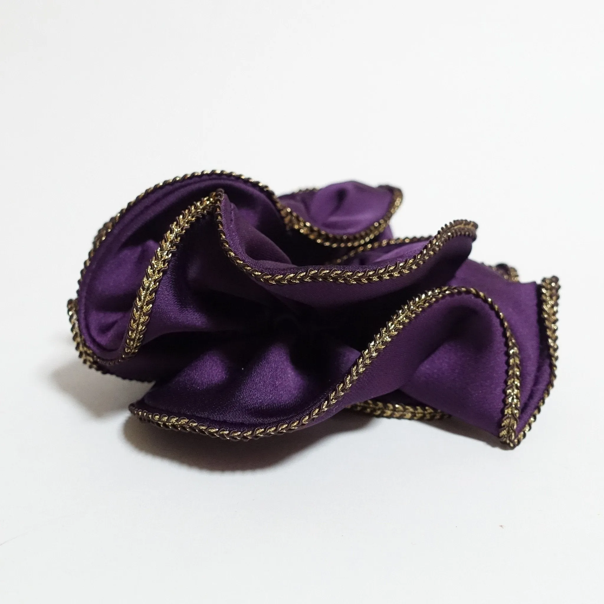 Golden Thread Trim Satin Hair Elastic Hair Ties Women Hair Scrunchies