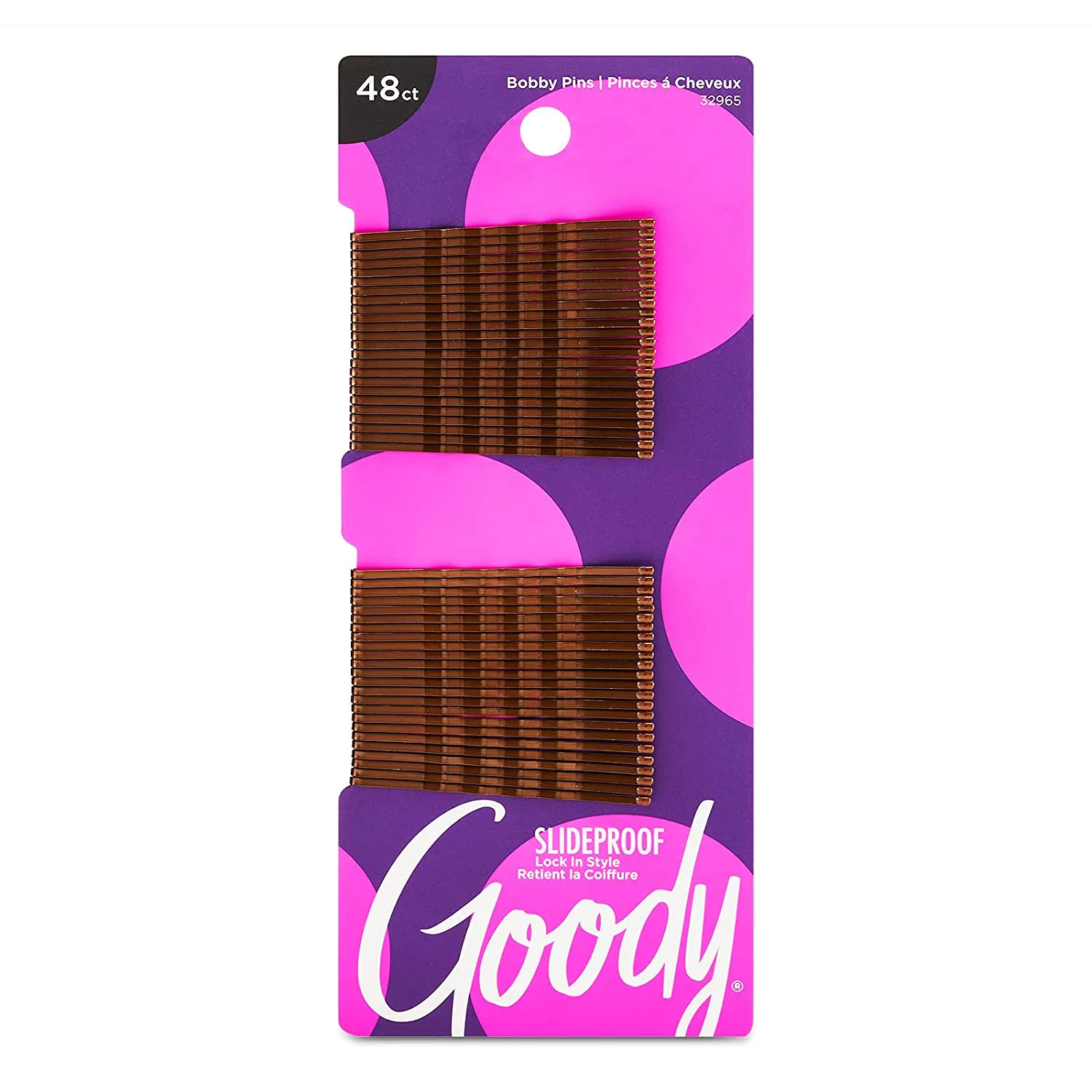 Goody Slideproof Womens Bobby Pin - 48 Count, Crimpled Brown - 2 Inch Pins Help Keep Hairs in Place - Pain Free Hair Accessories to Style with Ease and Keep Your Hair Secured - for All Hair Types