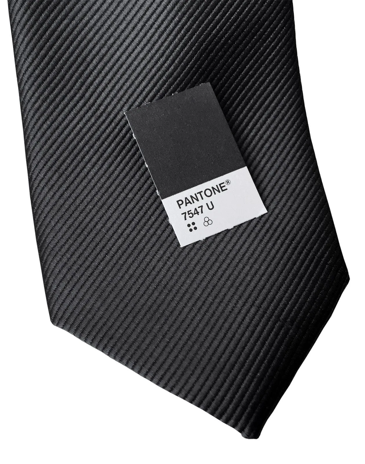 Gunmetal Pocket Square. Solid Color Fine-Stripe, No Print