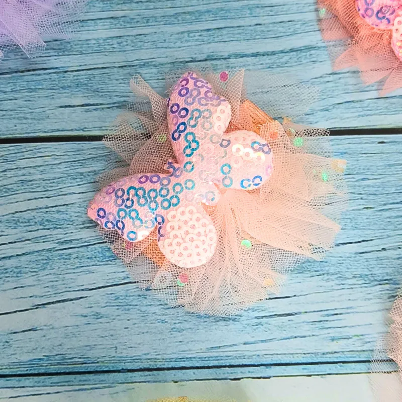 Handmade Rhinestone Embellished bow for girls Hair clip (Pack of 6, Random Design & color)