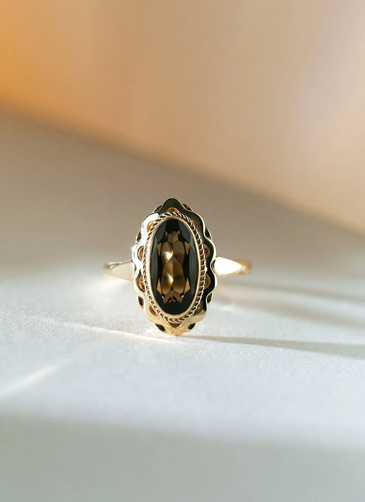 Iggy smoky quartz ring 14k gold