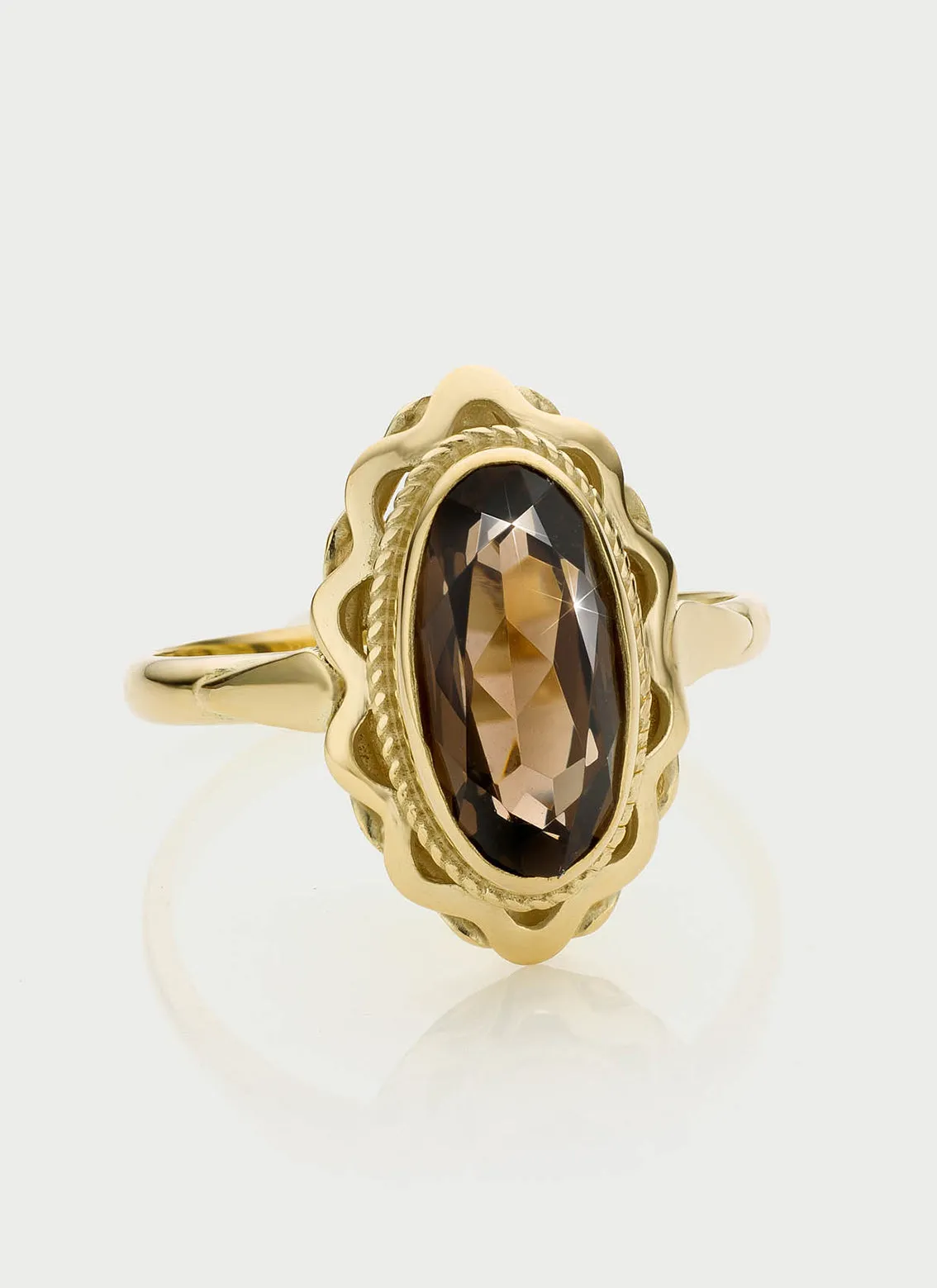 Iggy smoky quartz ring 14k gold