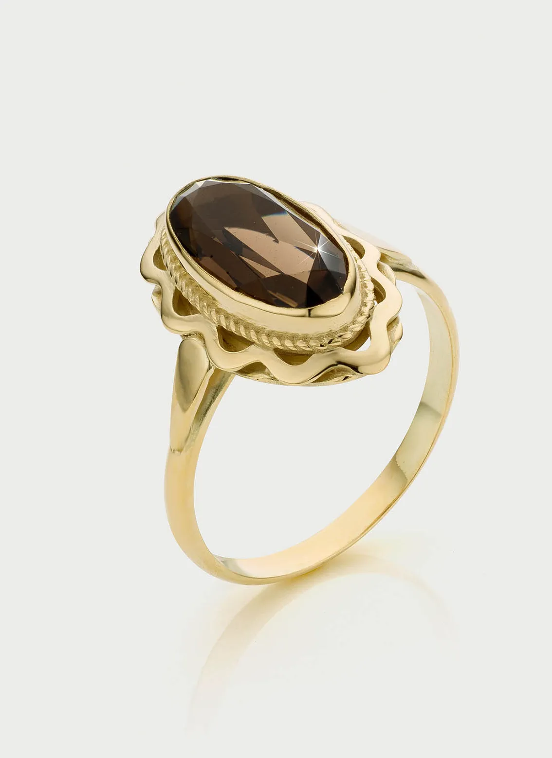 Iggy smoky quartz ring 14k gold