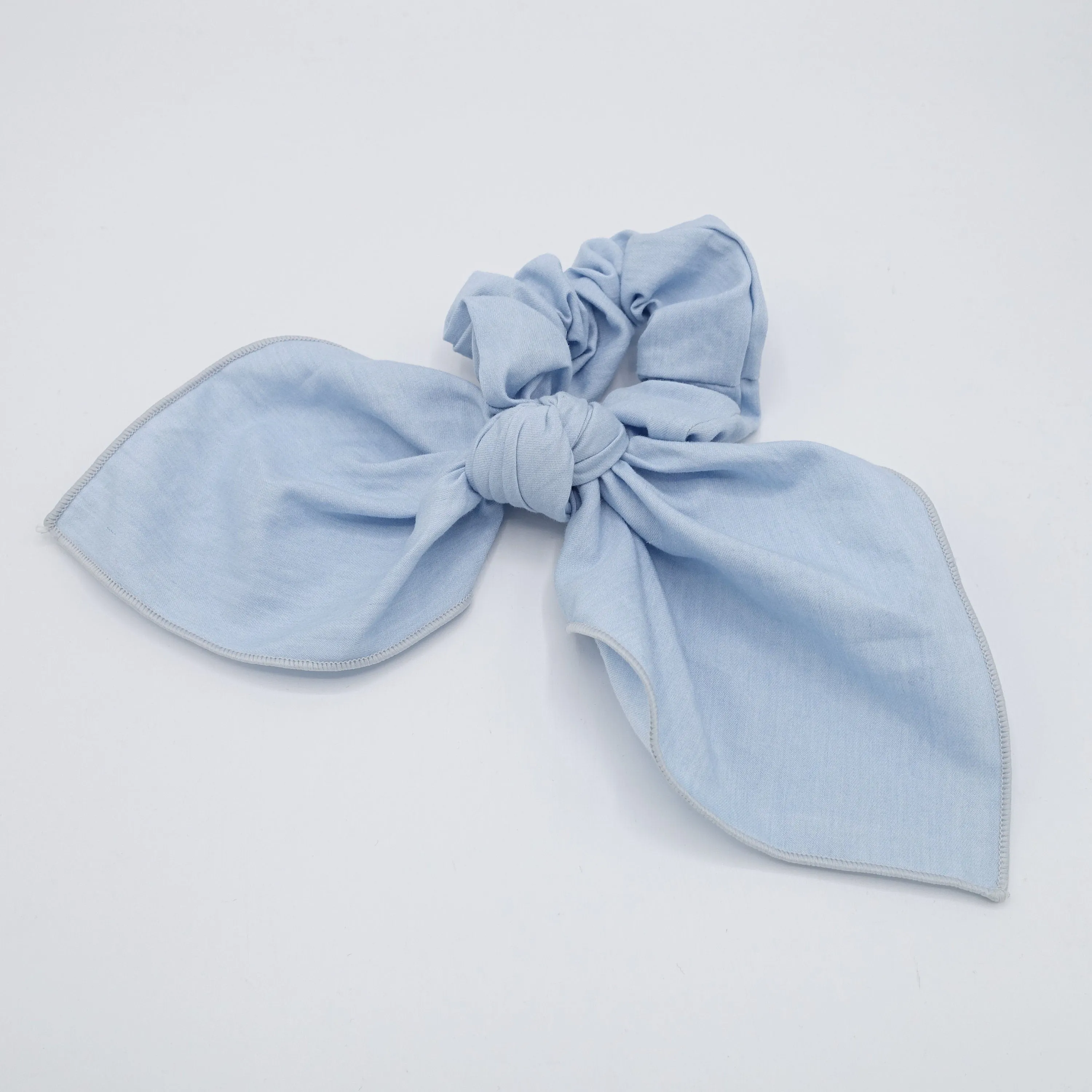 large denim bow knot scrunchies