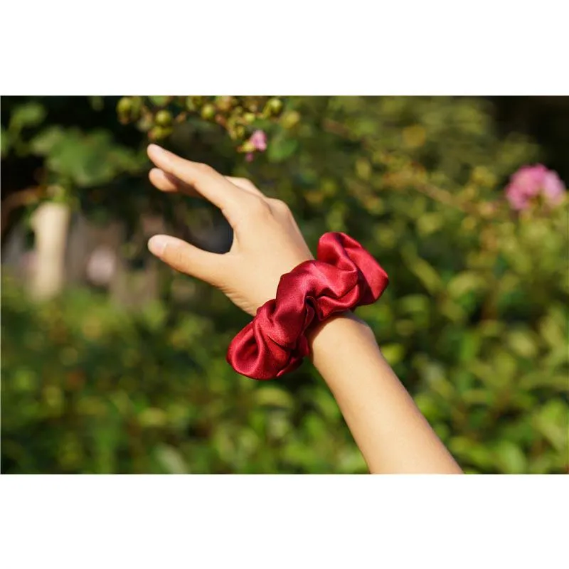 Large Silk Scrunchies China red