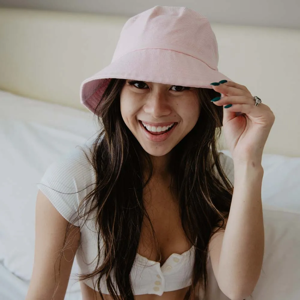 Light Pink Corded Wholesale Bucket Hat