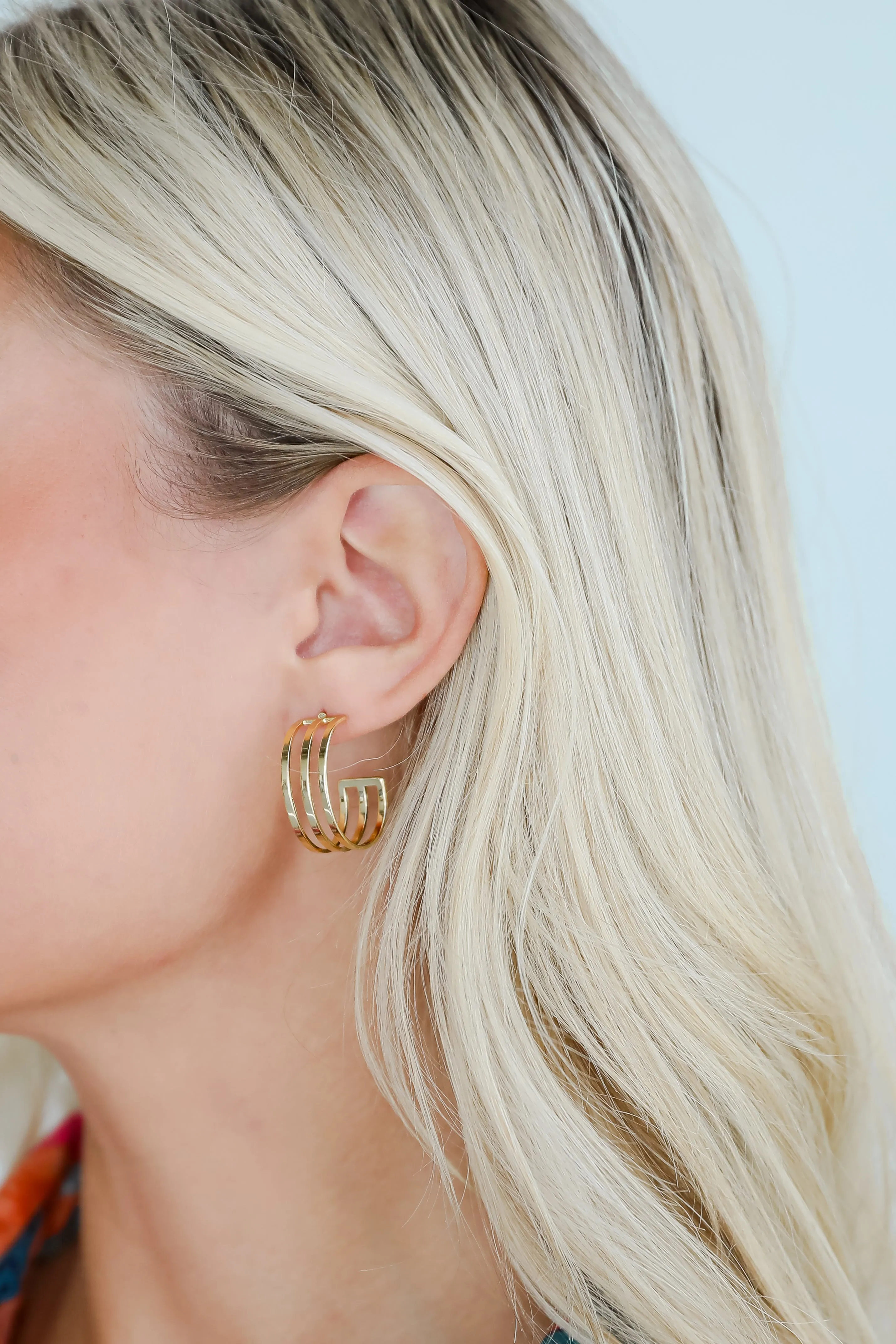 Lola Gold Triple Hoop Earrings