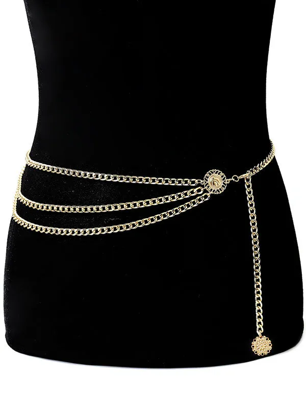 Long Tassel Waistbands Hip Jewelry Body Chain Metal Link Waist Chain Belt