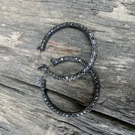 Midnight Black Hoop Earrings