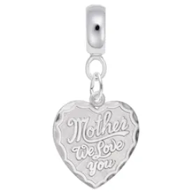 Mother Charm Dangle Bead In Sterling Silver