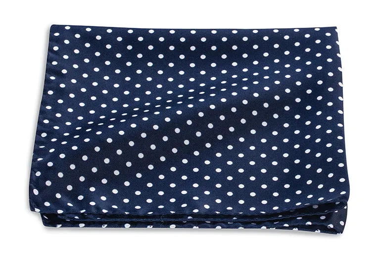 Navy/White Windsor Dots Pocket Square - 4428