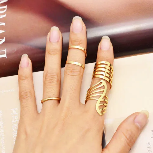 New Fashion jewelry hollow finger ring set nice gift for women girl lovers' gift 1set=4pcs