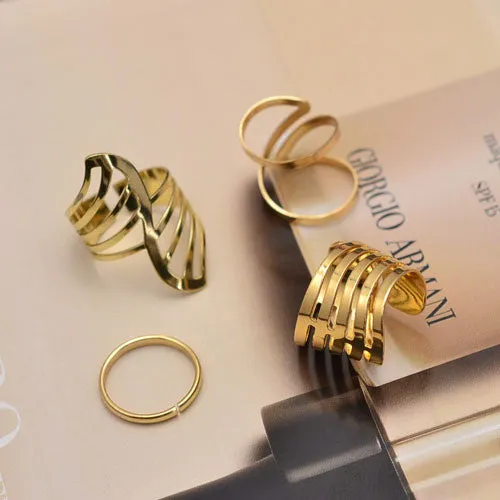 New Fashion jewelry hollow finger ring set nice gift for women girl lovers' gift 1set=4pcs