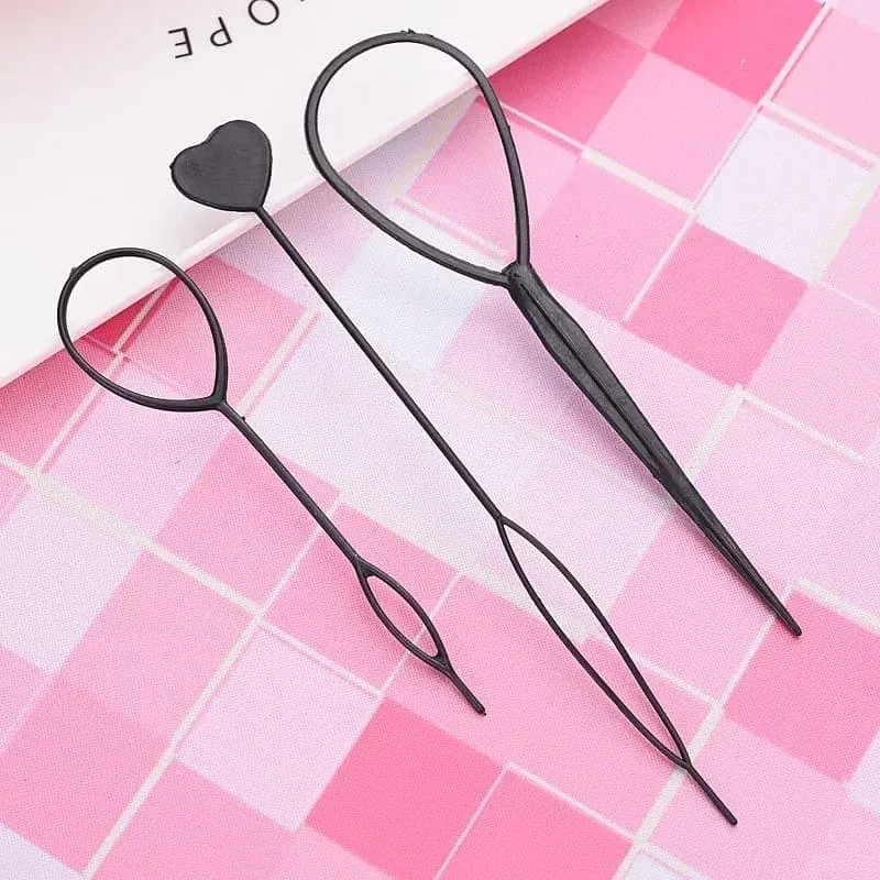 Newstyle 6pcs Hairstyle Braiding Tools, Twist Bun Barrette Elastic Hair Clips for Women, Weave Braider Roller Hairpins, Magic Hair Styling Accessories