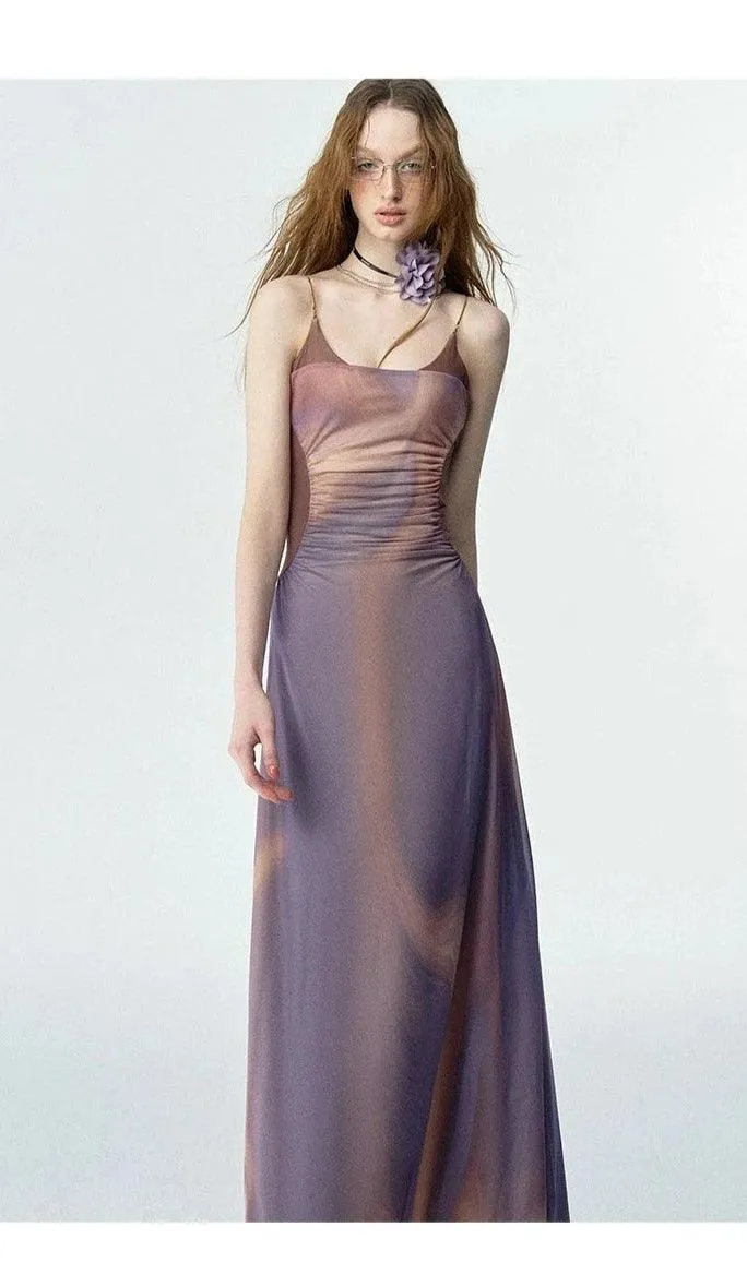 Of Akiva Elegant Satin Maxi Dress - Women'S Spaghetti Strap A-Line Evening Gown With Ruched Waist Detail