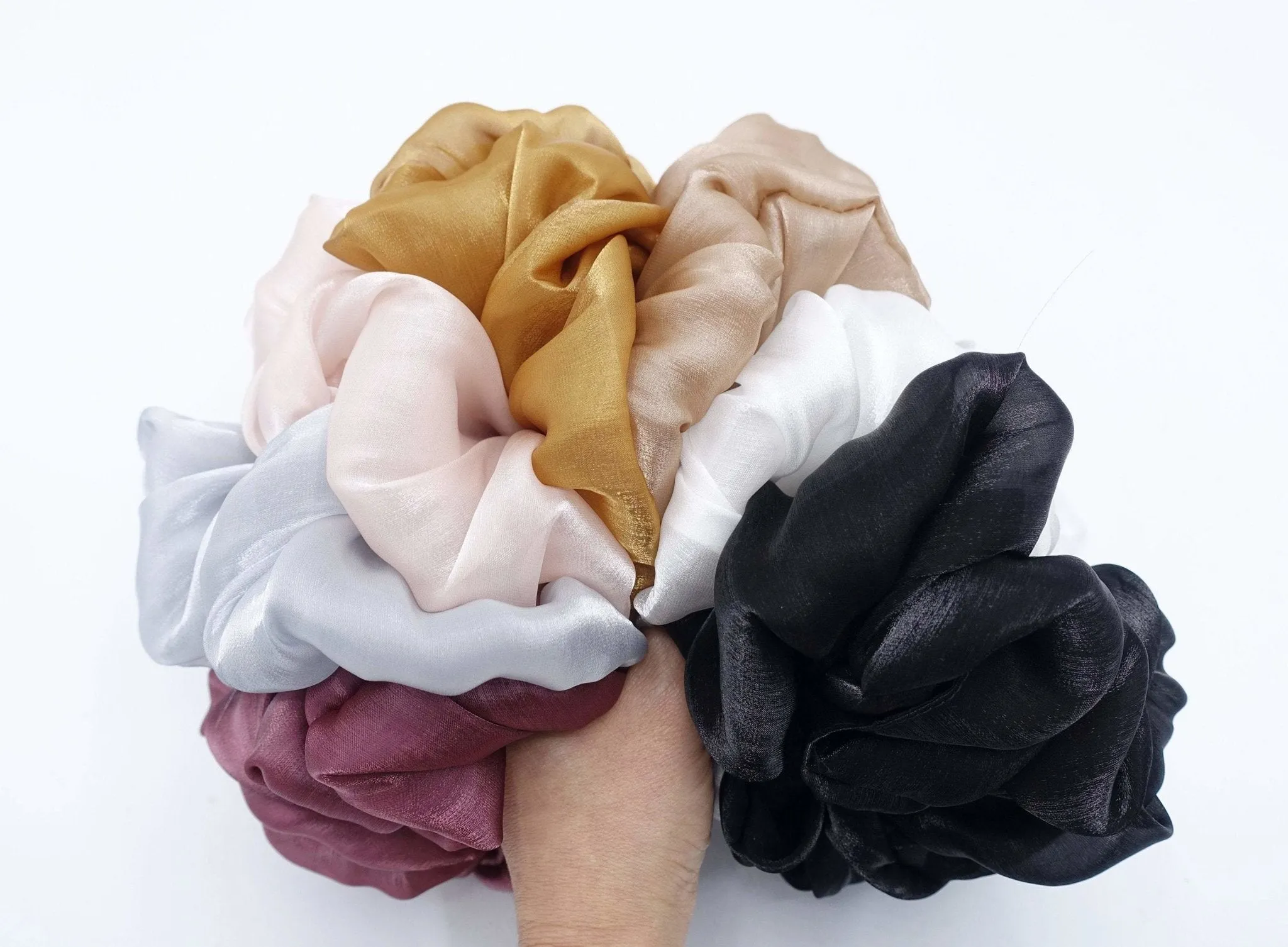 organza oversized  scrunchies big giant jumbo scrunchie clooud scrunchy women organdy hair elastic tie