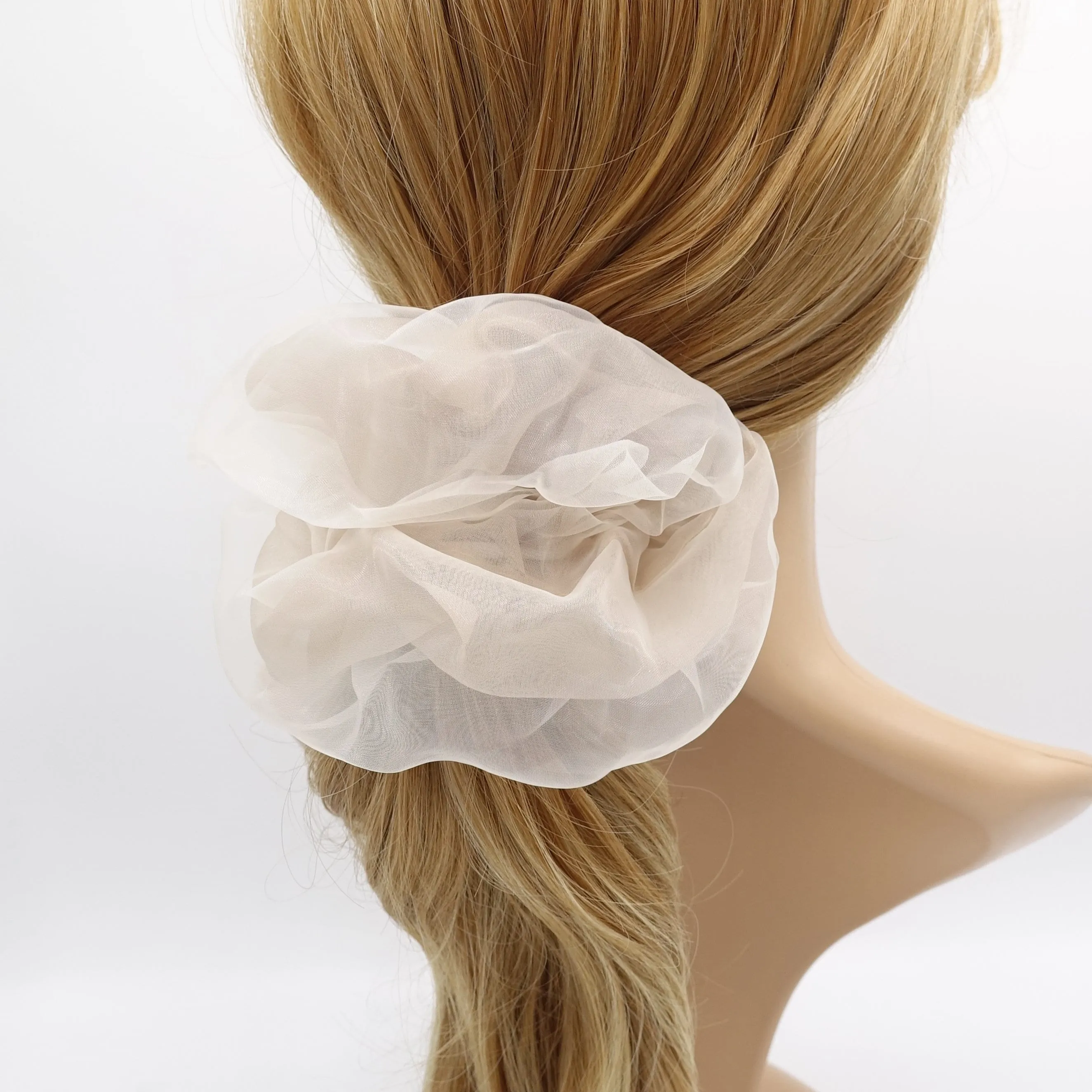 organza scrunchies, see through hair scrunchie, double scrunchies for women