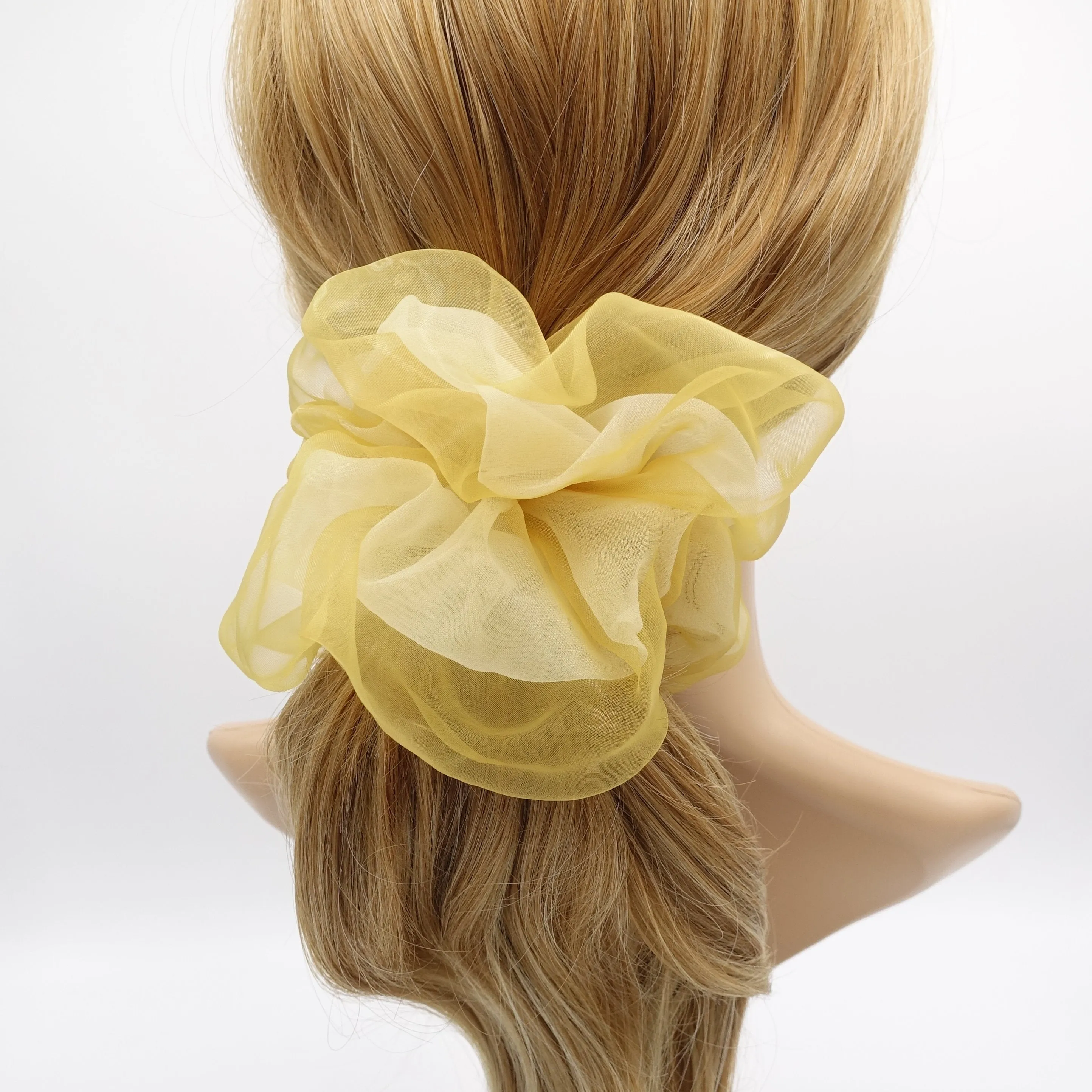 organza scrunchies, see through hair scrunchie, double scrunchies for women