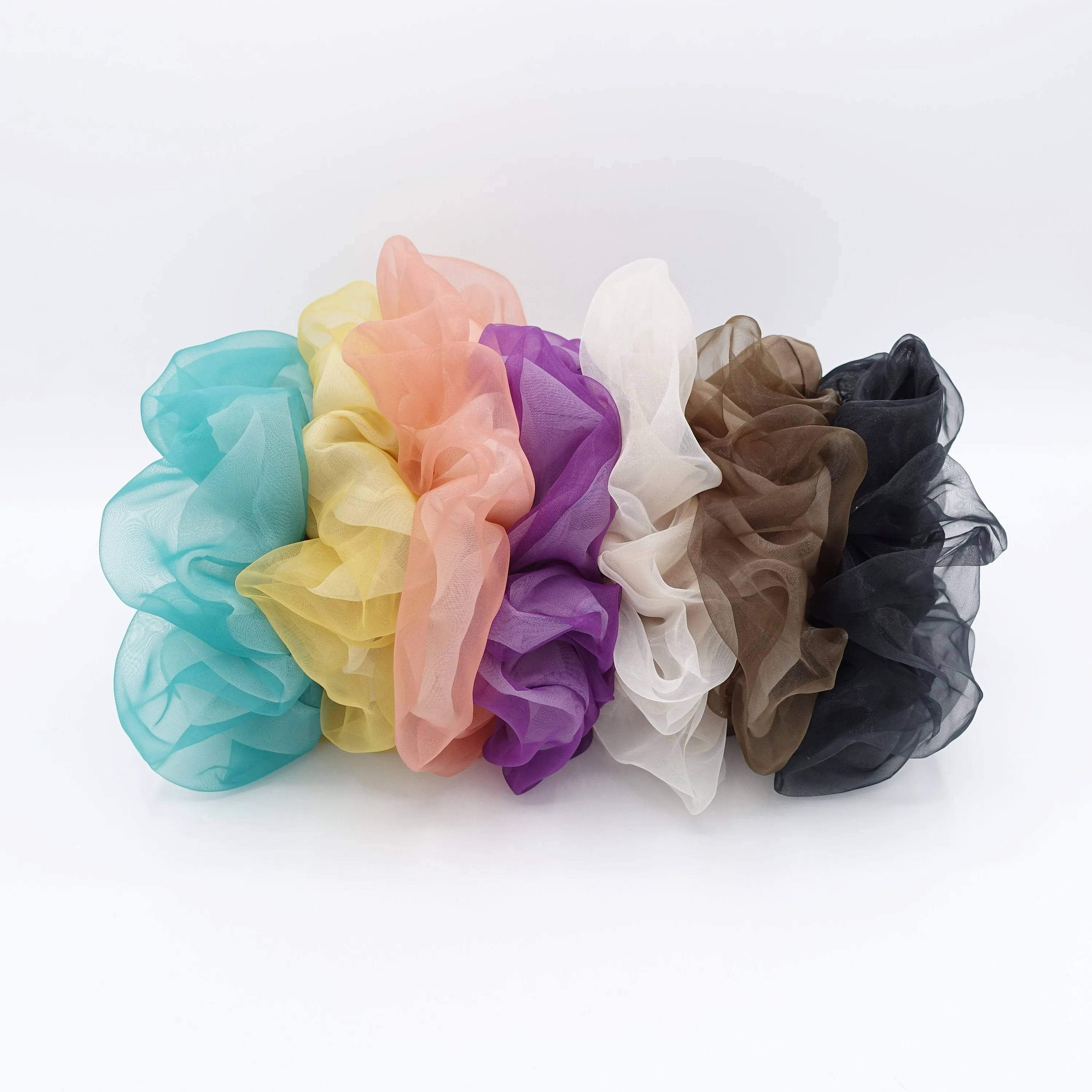 organza scrunchies, see through hair scrunchie, double scrunchies for women