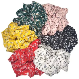 Oversized Calico Floral Scrunchies