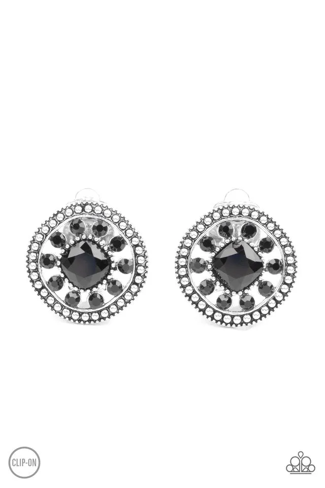 Paparazzi Earring ~ Dazzling Definition - Black