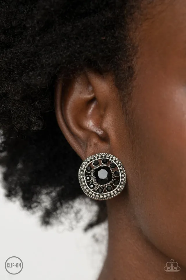 Paparazzi Earring ~ Dazzling Definition - Black